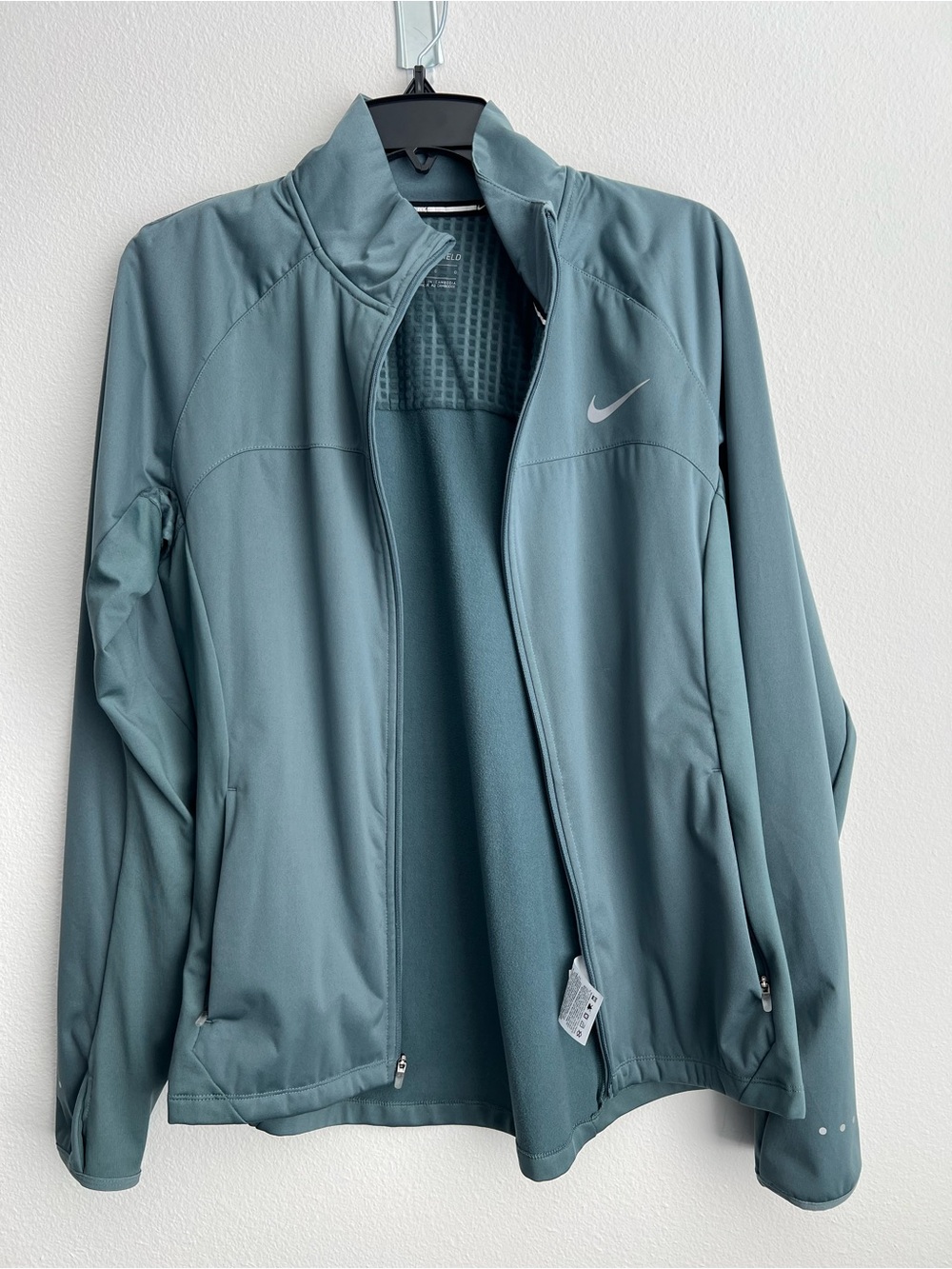 Nike Shield Dusty Teal Zip-Front Running Jacket Women’s Large
